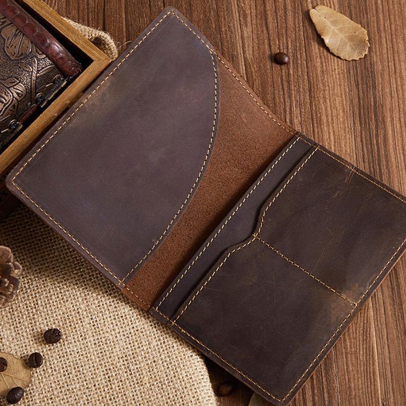 Classic Brown Bag Genuine Leather Passport Wallet Holder Case Cover Ticket Travel Handbag