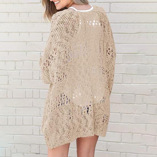 Женское трикотажное пальто с открытыми плечами, свободный кардиган с длинным рукавом из чистого трикотажа средней длины, свободная эластичная куртка на весну и осень