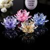 6cm Crystal Lotus Flower Figurine Home Wedding Decoration Glass Craft Collection Paperweight Table Ornaments Souvenir Gifts