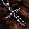 Винтажное ожерелье с черным крестом и черепом, мужское готическое ожерелье с крестом, велосипедный уникальный протектор, ювелирное изделие, подарок