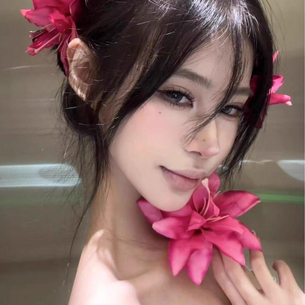 Sweet Lily Flower Hair Clip Side Clip Styling Headwear Elegent Duckbill Clip Women