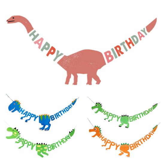 Креативный баннер-флаг, праздничный, невыцветающий, мультяшный, на тему динозавров, украшение для дома