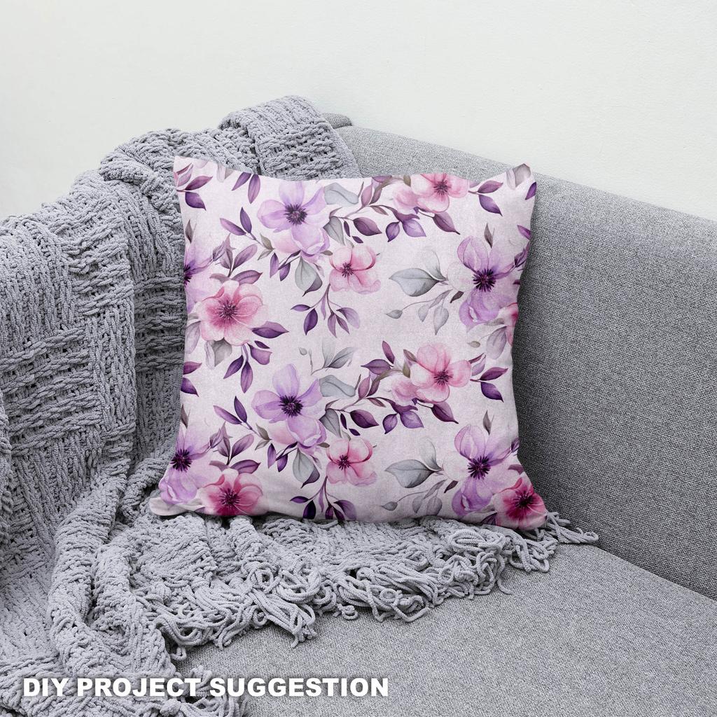 Royal Samt Stoff Polyester Zum Nähen - Motiv Blumen - Rdx2526