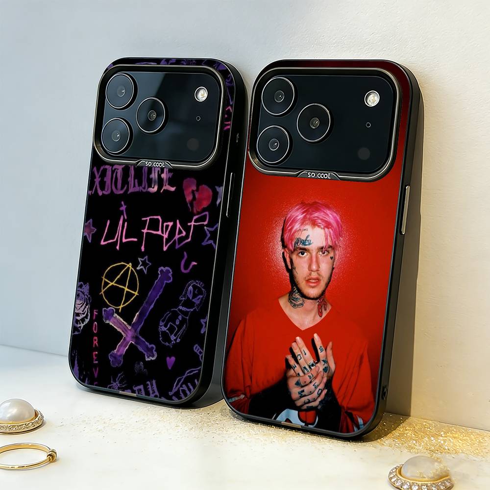 Чехол для телефона L-Lil Peep Star Shopping для iPhone17 16 15 14 13 12 Pro Max Серый Черный Матовый Лазерный Металлик Аврора Funda