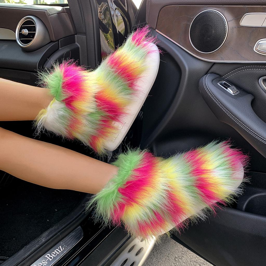 Модные зимние женские сапоги с круглым носком, плоские туфли для женщин, плюшевые зимние сапоги на платформе, уличные ботильоны на среднем каблуке для женщин