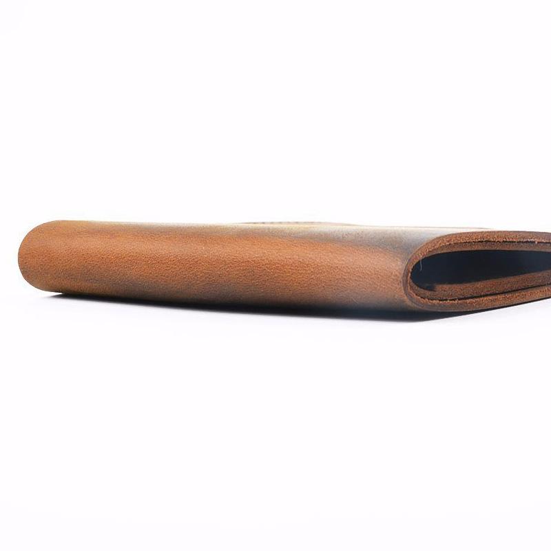 Кожаные кошельки ручной работы для мужчин, тонкие мужские кошельки, короткие винтажные ретро-бумажники ручной работы, сумки для денег