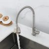 Rotatable Kitchen Faucet Adjustable Mode Universal Single Cold Water Faucet Deck Mounted Stainless Steel Kitchen Water Tap