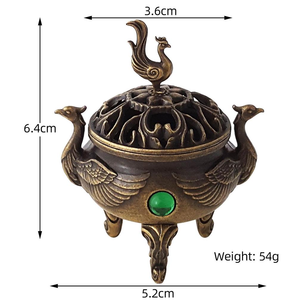 Copper Alloy Hanging Incense Burner - Indoor Aromatherapy Ornament for Agarwood Sticks