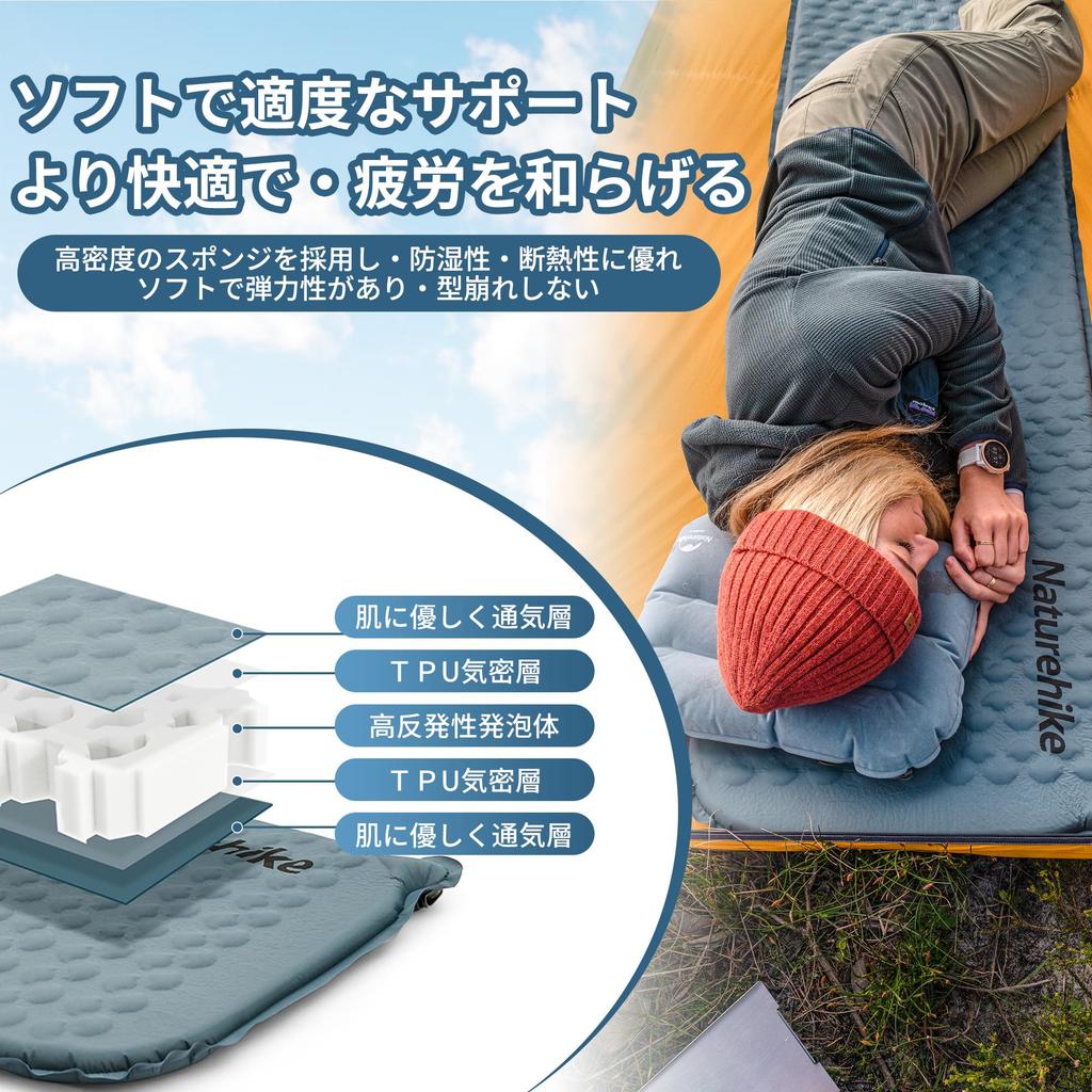 Naturehike Официальный надувной коврик для надувания Air Mat, ультралегкий, губчатый, R Value Sponge, новая обработка, компактный, водостойкий, для кемпинга, для сна в