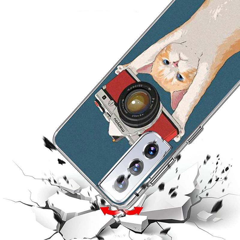 Cute Cartoon Lucky Cats Cover Phone Case For Samsung Galaxy S26 S25 Edge S24 Ultra S23 S22 Plus S21 S20 FE Soft Fundas Shell Gal