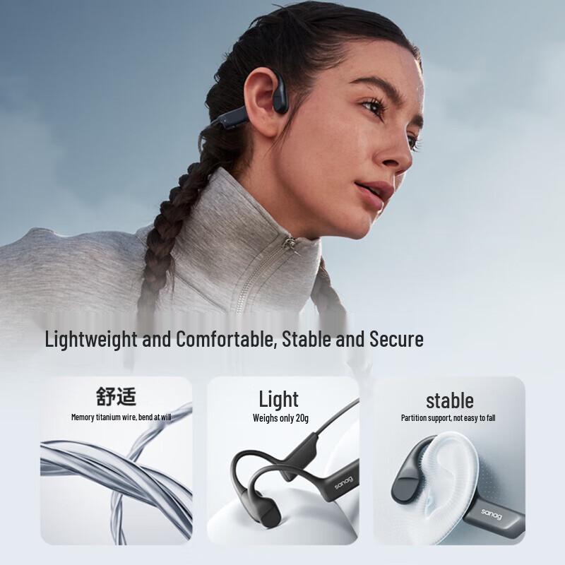 Saina B22S Open-Ear Neckband Bone Conduction Bluetooth Headset