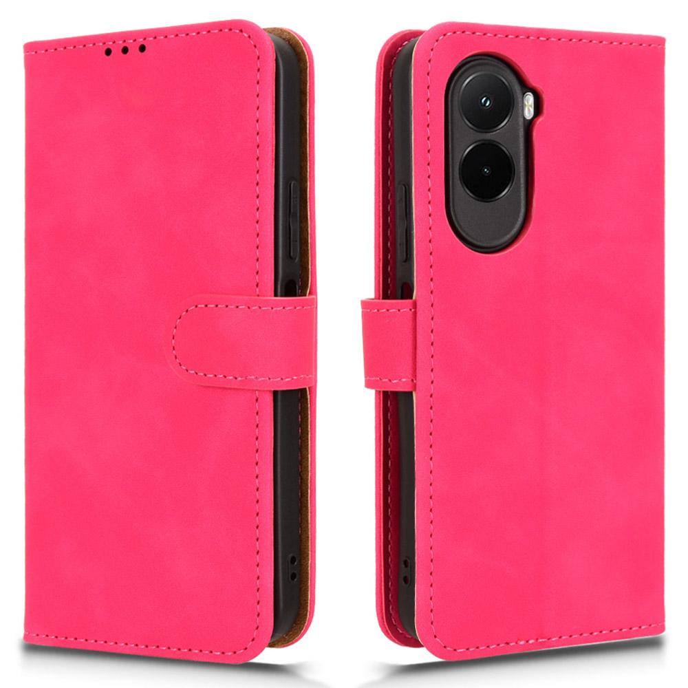 Для Xiaomi Poco M7 4G (США) (171 мм) Кожаный чехол с ощущением кожи, противоударный, кошелек-подставка, чехол-книжка для телефона