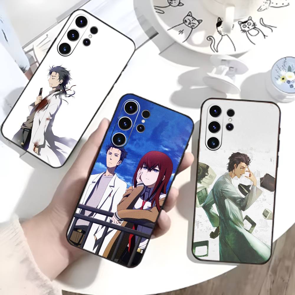 Чехол для телефона T-Rintaro Okabe STEINS DATE Для Samsung S26,S25,S24,S23,S22,S21,S20,Plus,Fe,Lite,Другие Черный Чехол