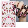 5D акварельные цветочные наклейки для ногтей с голографическими акцентами в виде листьев в фиолетовом и белом цветах