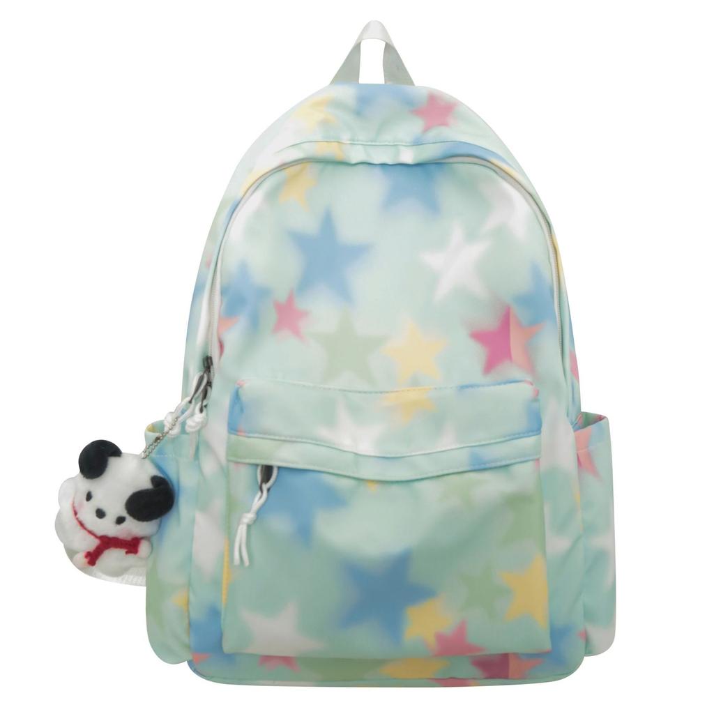 Painted Star Backpack Women's New Trendy Junior High School High School Student Schoolbag Large Capacity Nylon Casual Backpack