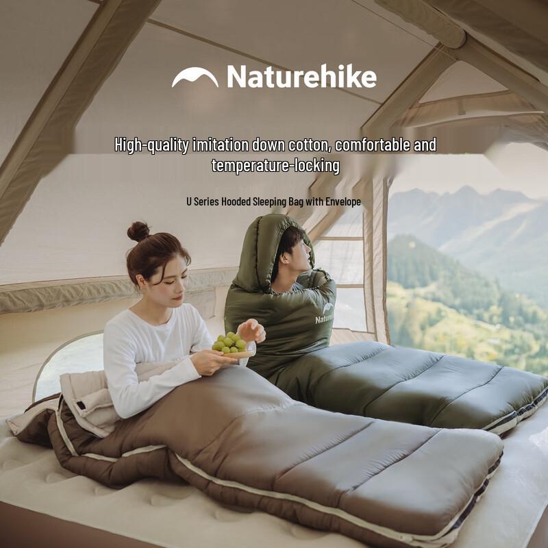 Спальный мешок-конверт с капюшоном Naturehike