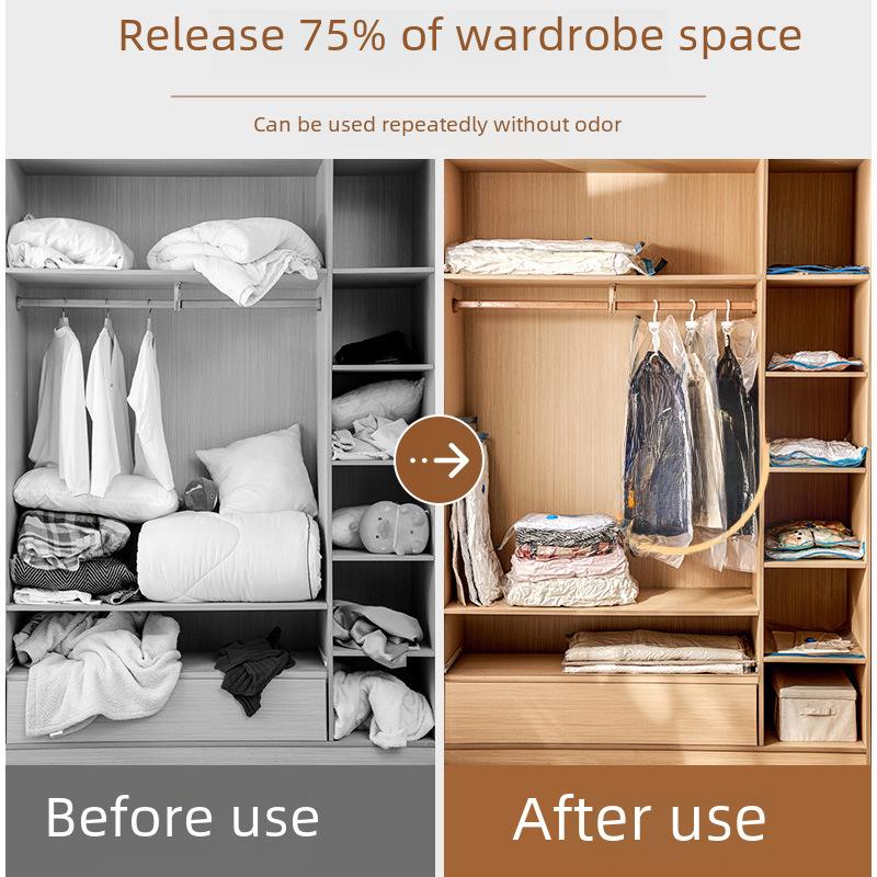 Large Transparent Vacuum Compression Quilt and Clothing Storage Bag