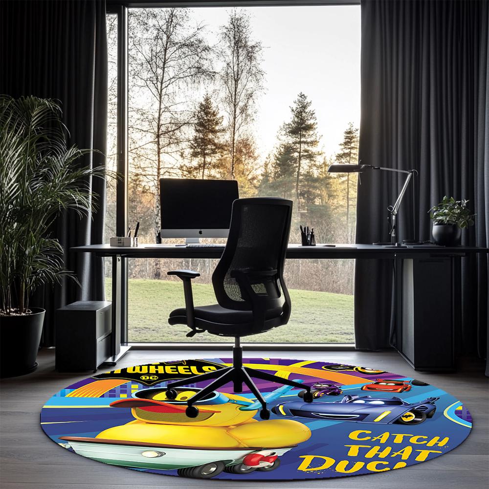 Batwheels Printed Round Rug Carpet Chair Rug Area Rug Entryway Doormats,for Office Chair Living Room Bedroom Kitchen Room.