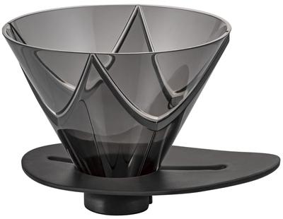 V60 Капельница для одинарного извлечения Кофейная капельница MUGEN на 1–2 чашки, прозрачная черная, сделано в Японии VDMU-02-TB