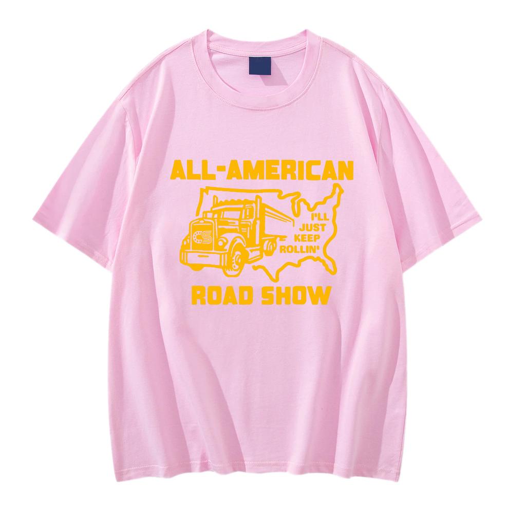 All-American Road Show Print T-shirt CHRIS STAPLETON Rock Band Design Tshirts Short Sleeve Cotton Male T Shirt Unisex Streetwear