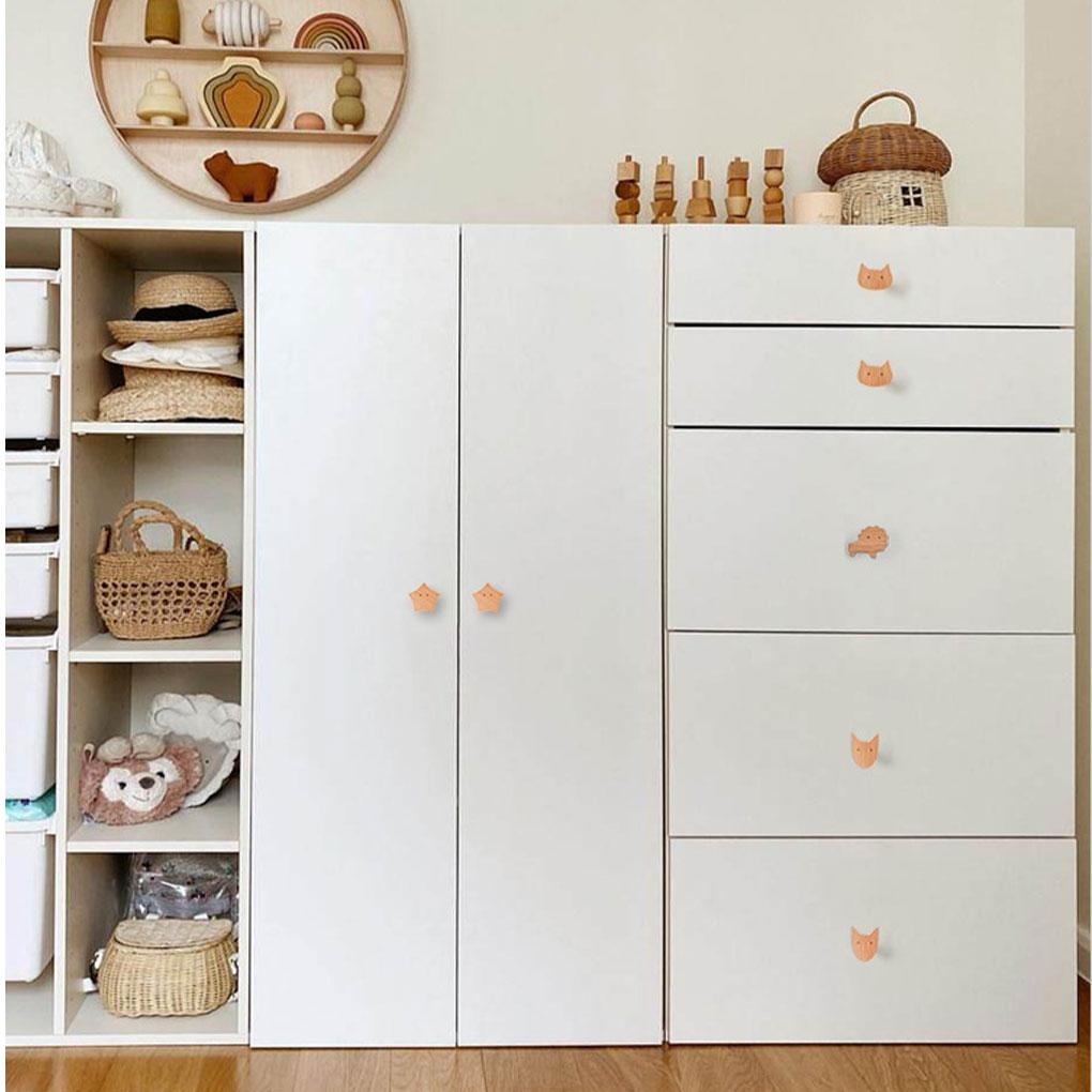 Мультяшные Деревянные Ручки для Ящиков Домашнее Украшение Универсальный Стиль Легко Устанавливаются Деревянные Мебельные Ручки Луна