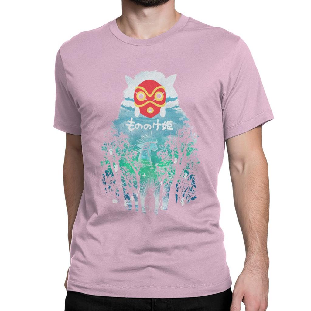 Vintage River Flows In You T Shirt For Men Pure Cotton T Shirts Princess Mononoke Ghibli