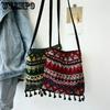 Ethnic Style Casual Versatile Single Shoulder Bags Women's Commuting Printed Handbags Large Capacity Canvas Bags