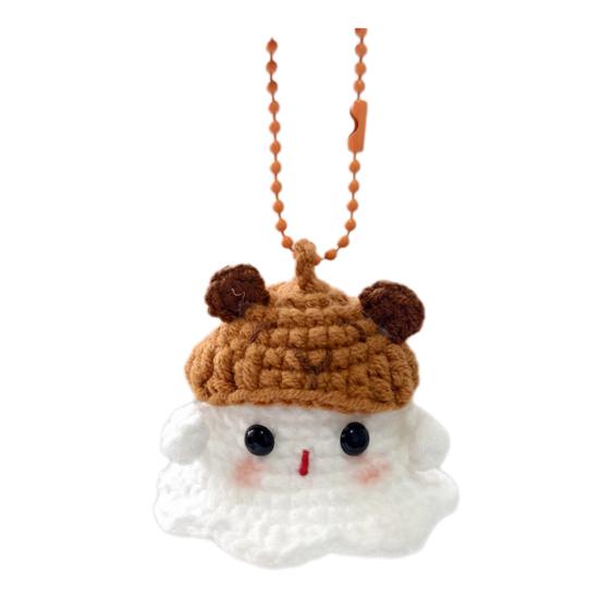 Хэллоуин Крючком Призрак Орнамент Милый Ручной Работы Вязаный Лягушка/Кот/Паук/Клубника Призрак Подвесное Украшение для Зеркала Заднего Вида Автомобиля