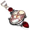 Pendant Wild Horse Jasper Garnet Gemstone Gift For Her Silver Jewelry 2.5"