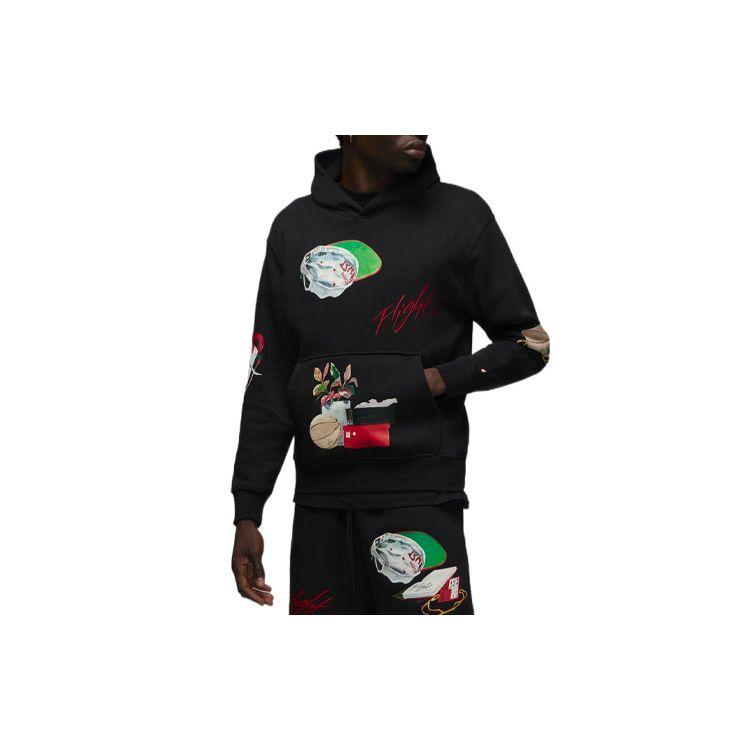 Jordan Мужская толстовка с карманом-кенгуру и принтом алфавита, черные топы DQ8044-010