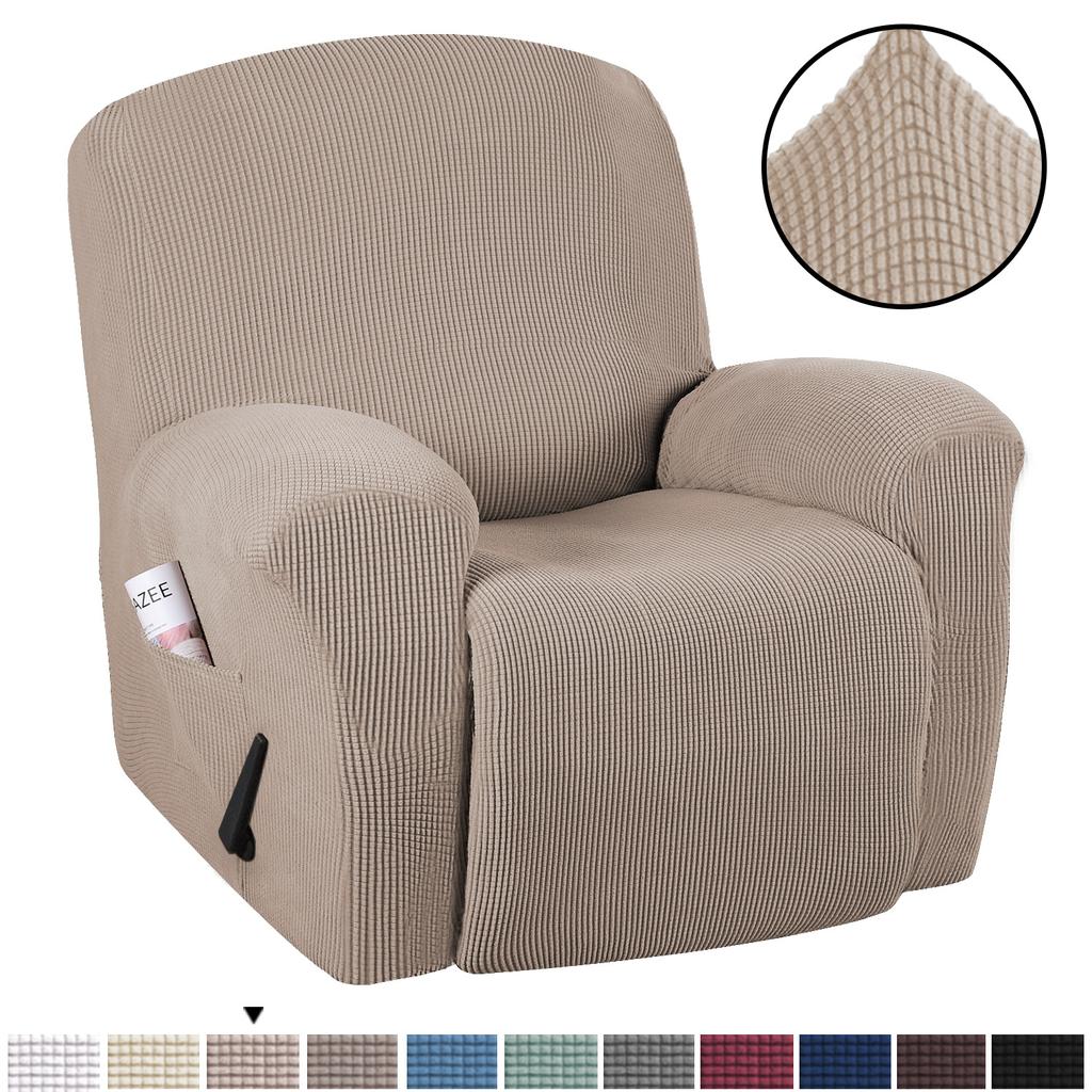 European Style Recliner Stretch Sofa Cover Charcoal Thickened Fleece Recliner Protection Pad Non-slip Furniture Cover