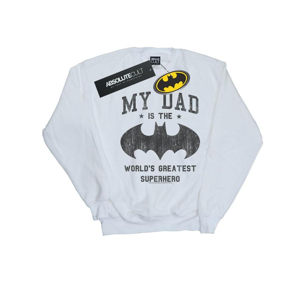 DC Comics Mens Batman My Dad Is A Superhero Sweatshirt
