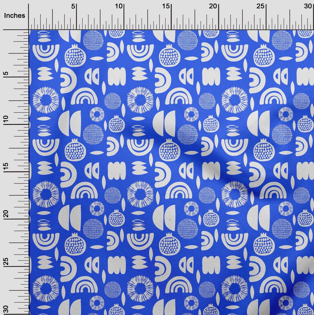 oneOone Cotton Flex Medium Blue Fabric Abstract  Sewing Craft Projects Fabric Prints By Yard 40 Inch