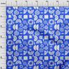 oneOone Cotton Flex Medium Blue Fabric Abstract  Sewing Craft Projects Fabric Prints By Yard 40 Inch