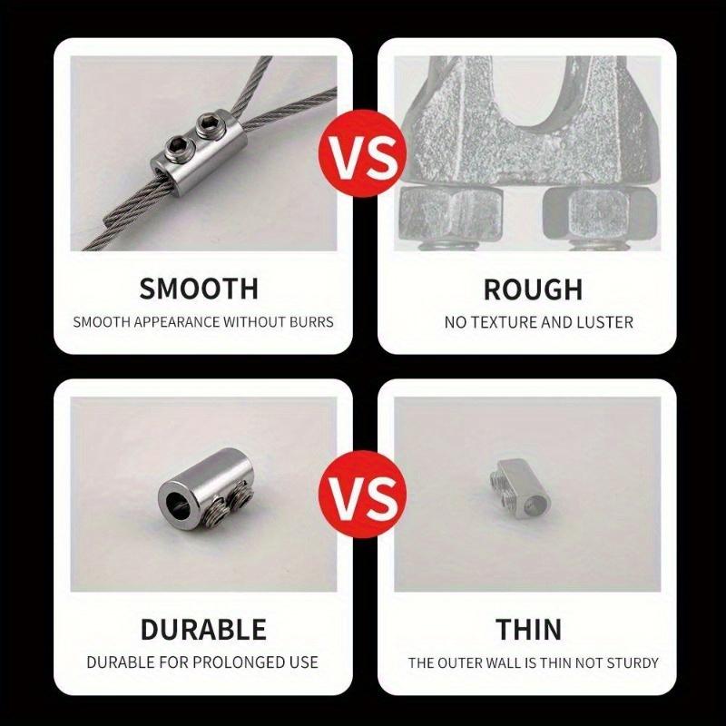 1 шт. Зажимы для троса из нержавеющей стали, Металлические медные зажимы с двумя отверстиями, Аксессуары для крепления тросов, Прочный стальной материал