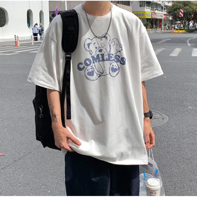 Men T-Shirts Letter Graphic Print Fashion Brand Tees for Men Men Clothing Casual Tee Man Summer Korean Retro