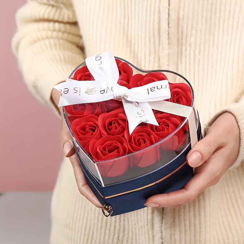 1PC Romantic Birthday Box Luxury Gift for Anniversary Heart Shaped Rose Gift Box Valentine's Day