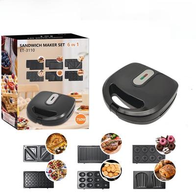 Электрическая форма для выпечки, 6 в 1, 110 В, для приготовления сэндвичей, вафель, пончиков, мадлен, печенья и пирожных «Мадлен».