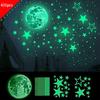 435pcs Luminous Sticker Moon Star Dot Creative Fluorescent Wall Sticker Removable