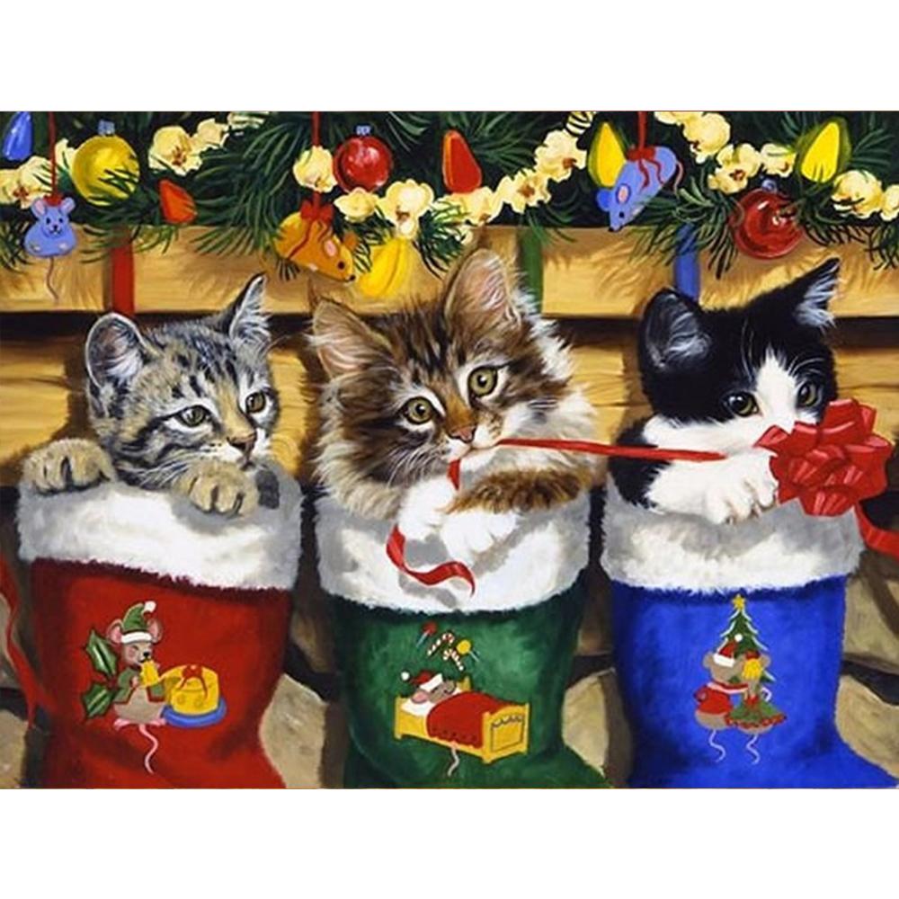 5D DIY Diamond Painting Kit Handmade Gift Full Square Diamond Embroidery Cross Stitch Winter Animal Home Decor