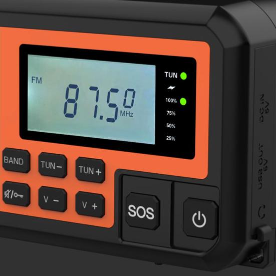Уличное аварийное радио с SOS-сигналом, фонариком, солнечной зарядкой, ручной динамо-машиной, перезаряжаемое радио для кемпинга, AM/FM/SW, полный диапазон, портативное радио