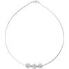Necklace - LOVA LOLA VAN DER KEEN - Trilogy - 925 Sterling Silver - White Crystals - 42 Cm