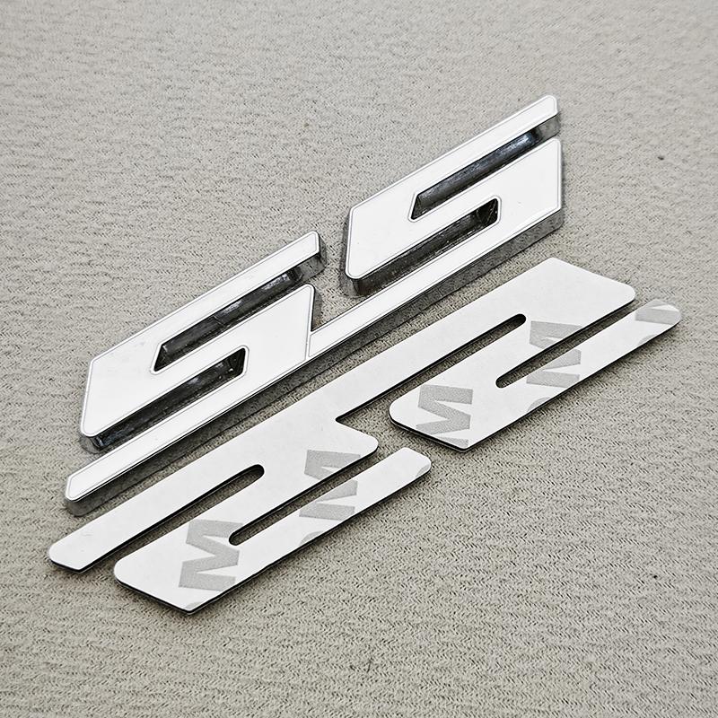 AABHC1 3D Metal Car Styling Red Black Logo SS Sticker Emblem Rear Trunk Badge For Chevrolet Camaro Chevelle Impala Malibu Accessories