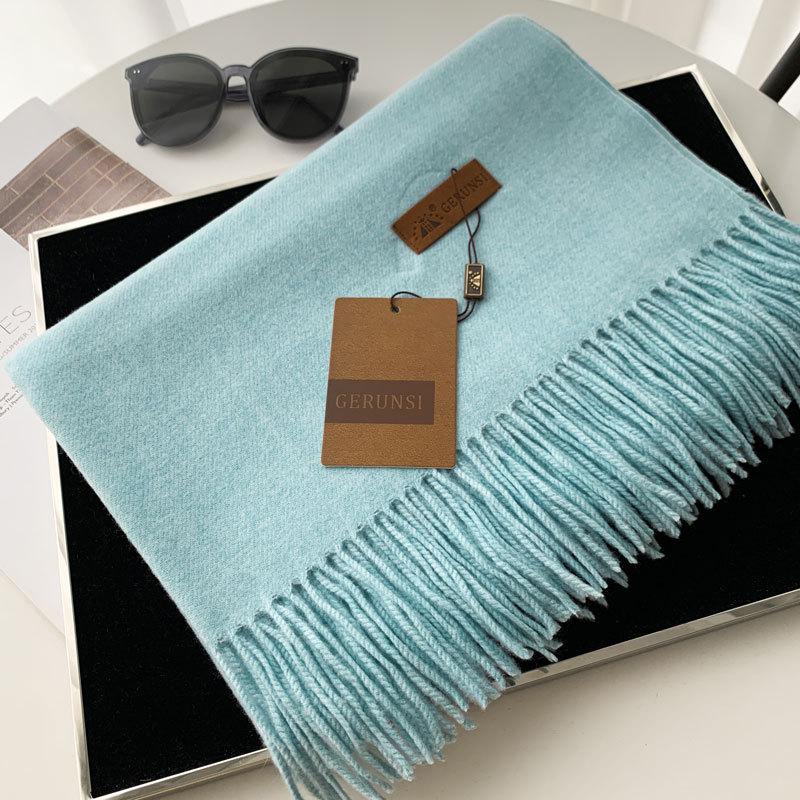 Cashmere Hand Feel Autumn And Winter Solid Color Scarf Women'S Thick Tassel Simple And Versatile Soft And Warm Imitation Cashmere Shawl