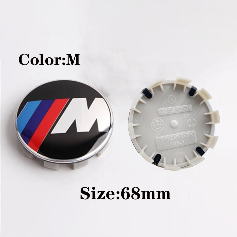 For BMW M E46 E90 E60 Car Sticker 4Pcs 56mm 68mm Car Wheel Hub Center Caps Corrosion Resistant Rim Hub Cover Emblems Auto Exterior Parts For BMW new