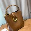 Женская сумка-ведро из 100% натуральной кожи, новая модная, большой вместимости, для поездок на работу, ручная сумка, на плечо, кроссбоди для женщин