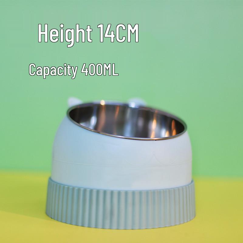 Приподнятые миски для питомцев из нержавеющей стали и керамики - Конструкция против опрокидывания для кошек и собак, Защищает шейные позвонки, Набор с двойной миской