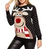 Женский рождественский олень теплый вязаный свитер с длинным рукавом джемпер топ блузка