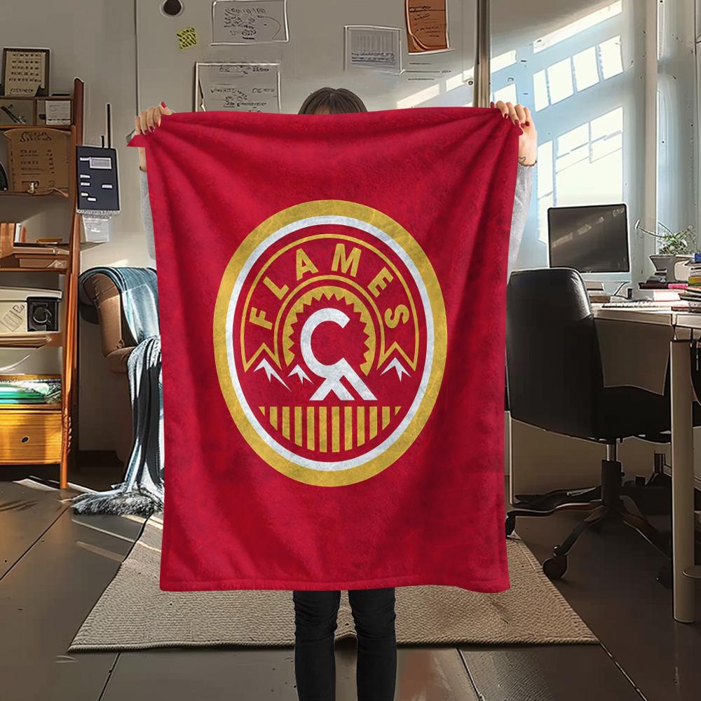 Calgary Flames Flannel Blanket, High quality Comfortable for All Seasons, Home Decor, Warmth and Comfort
