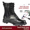 Мужские защитные ботинки Высокие кожаные ботинки Стальной подносок Рабочий защитный ботинок Плюшевые теплые зимние ботинки для мужчин Zapatos Seguridad Hombre